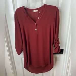 Maroon 3/4 sleeve tunic
